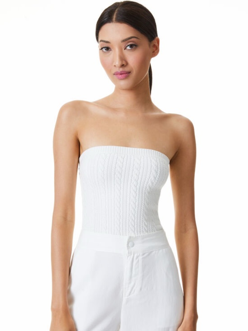 Alice + Olivia Izzie Cable knit tube top